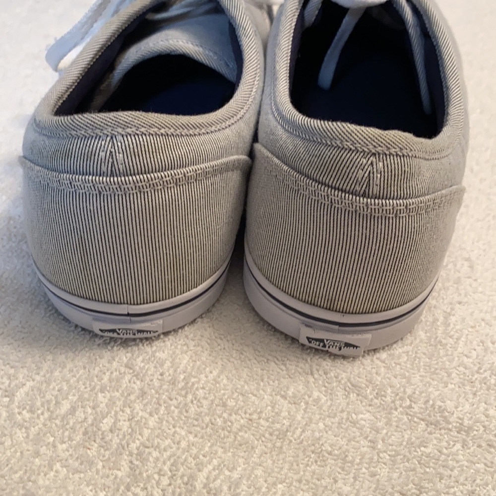 Vans Off The Wall fashion sneakers lace up blue/white stripes Size 10 - Picture 4 of 8